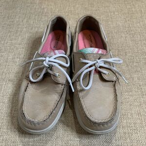 Sperry Top Sider 9772195 Angelfish Women Tan Pink Boat Shoe Size 7M